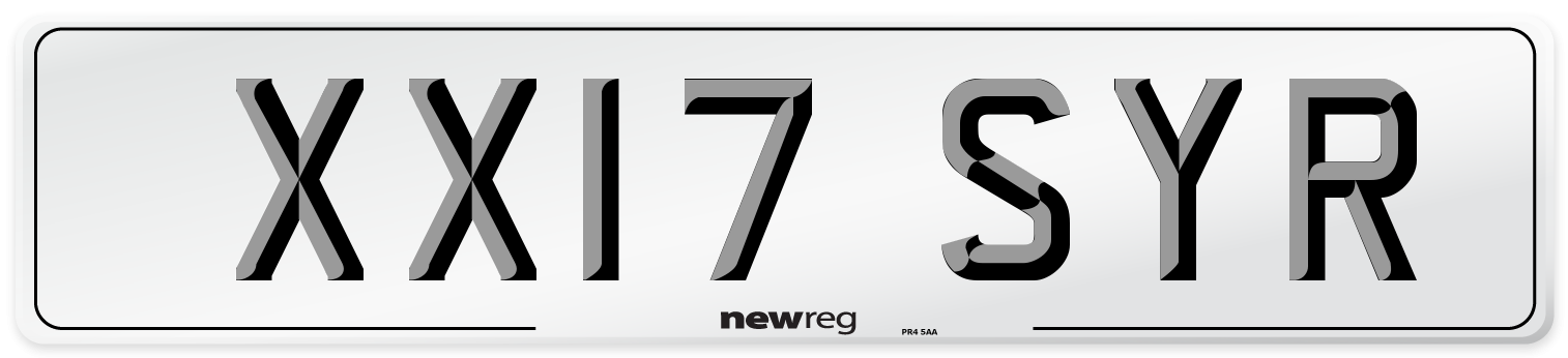 XX17 SYR Number Plate from New Reg